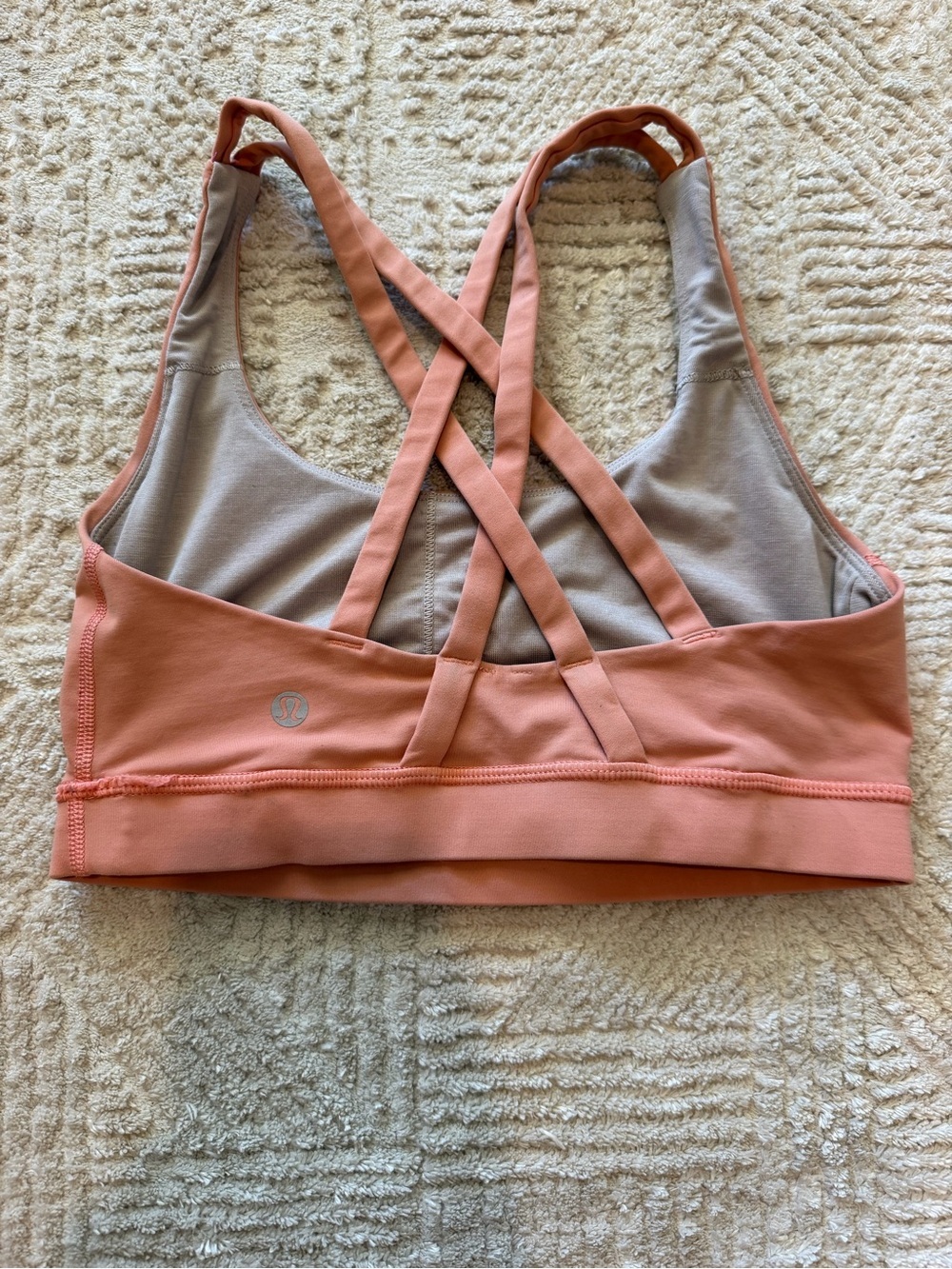 Lululemon Size 4 Coral Pink Cross Back Strappy Sports Bra